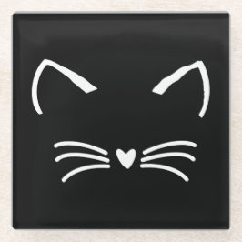 Posavasos De Vidrio Gato dulce Kitten Face