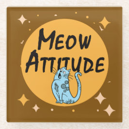 Posavasos De Vidrio gato gracioso