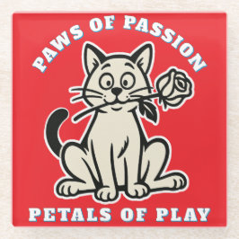 Posavasos De Vidrio gato gracioso