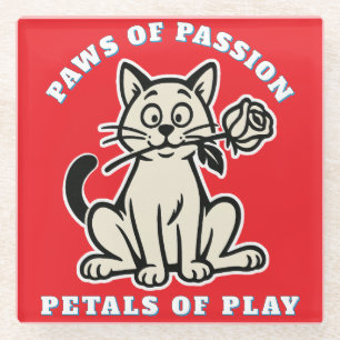 Posavasos De Vidrio gato gracioso