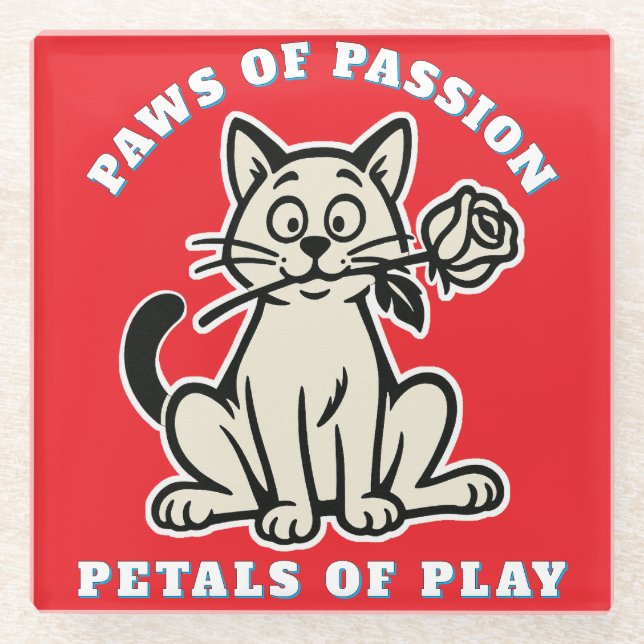 Posavasos De Vidrio gato gracioso (Anverso)