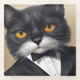 Posavasos De Vidrio Gato inteligente