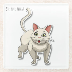 Posavasos De Vidrio Gato lindo - Pascua