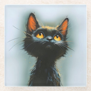 Posavasos De Vidrio Gato negro encantado