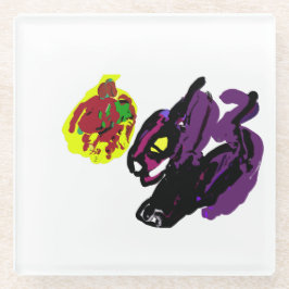 Posavasos De Vidrio Gato negro sí otoño