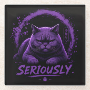 Posavasos De Vidrio Gato Serio