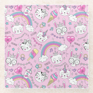 Posavasos De Vidrio Gatos de unicornio