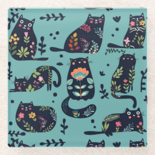 Posavasos De Vidrio Gatos decorativos