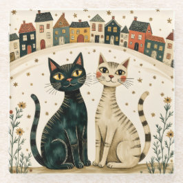 Posavasos De Vidrio Gatos Encantadores
