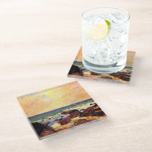 Posavasos De Vidrio Gauguin - Rocas y Mar, 1886, pintura
