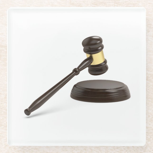 Posavasos De Vidrio Gavel de madera (Anverso)
