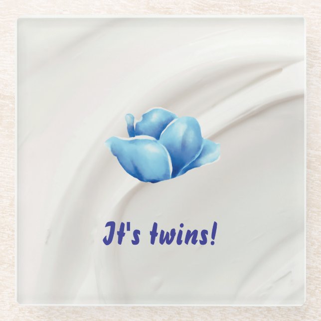 Posavasos De Vidrio Gemelos en flor (Anverso)