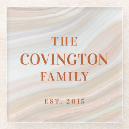 Posavasos De Vidrio Geode de mármol cálido