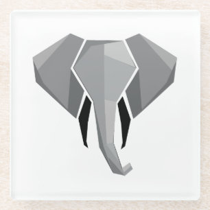 Posavasos De Vidrio Geometría Cabeza elefante