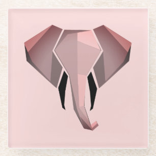 Posavasos De Vidrio Geometría Cabeza elefante