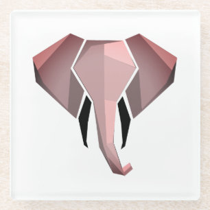 Posavasos De Vidrio Geometría Cabeza elefante