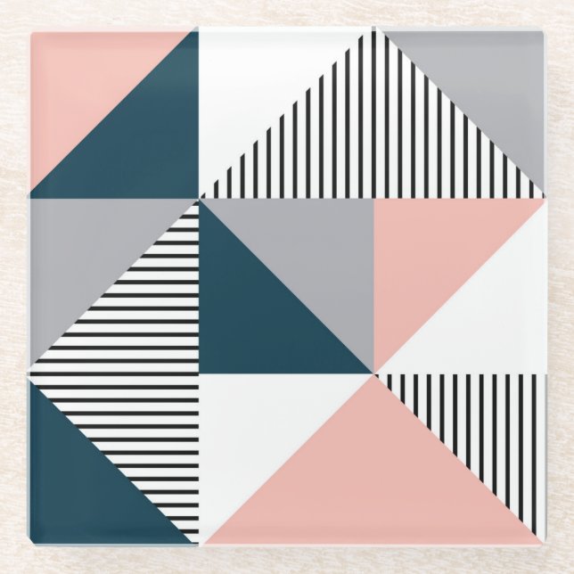 Posavasos De Vidrio Geometría coloreada abstracta (Anverso)