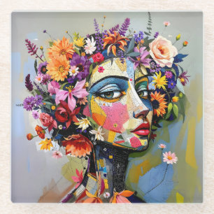 Posavasos De Vidrio "Geometría Floral" - Retrato Botánico