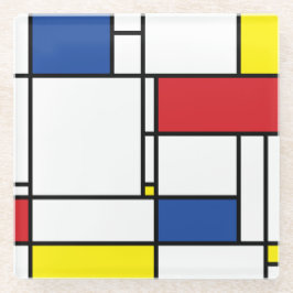 Posavasos De Vidrio Geometría Minimalista mondrina De Stijl Arte Moder