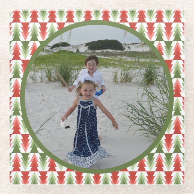 Posavasos De Vidrio Geometric Christmas Tree Grove (Anverso)