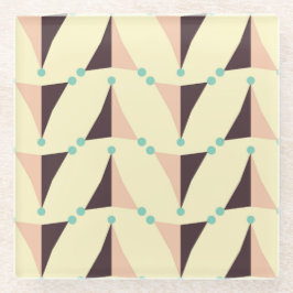 Posavasos De Vidrio Geometric pattern in retro vibe