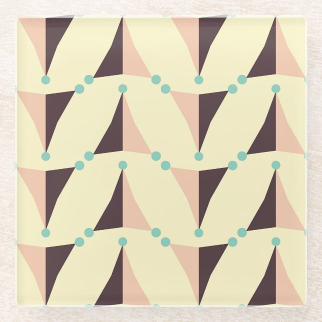 Posavasos De Vidrio Geometric pattern in retro vibe (Anverso)