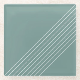 Posavasos De Vidrio Geométrica Mínima En Verde Masaje