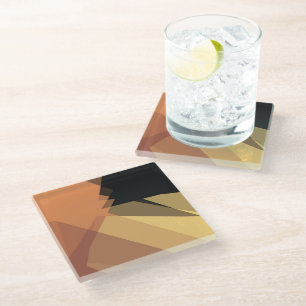 Posavasos De Vidrio Geométrico de los colores retro modernos #16
