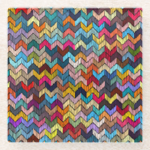 Posavasos De Vidrio Geométrico de tribal de origen étnico