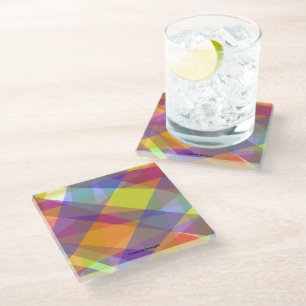 Posavasos de vidrio geométrico ligero