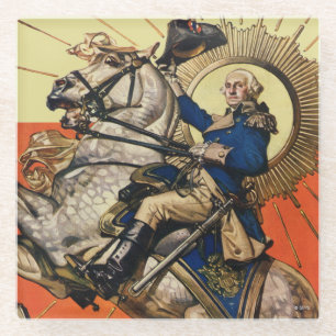 Posavasos De Vidrio George Washington a caballo