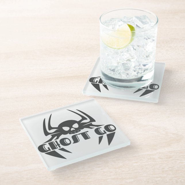 Posavasos De Vidrio Ghost Go Spooky Season (Angular)