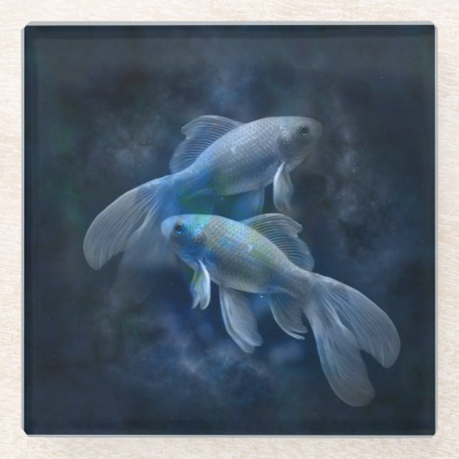 Posavasos De Vidrio Ghostly Goldfish (Anverso)