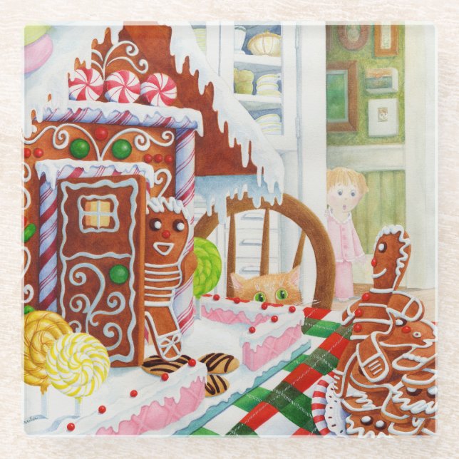 Posavasos De Vidrio GINGERBREAD SURPRISE Vidrio Bebida (Anverso)