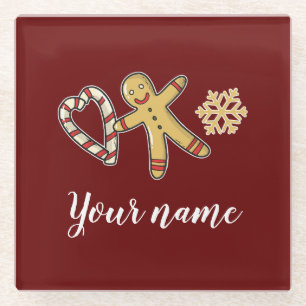 Posavasos De Vidrio Gingerbreadman Love