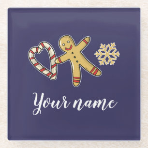Posavasos De Vidrio Gingerbreadman Love