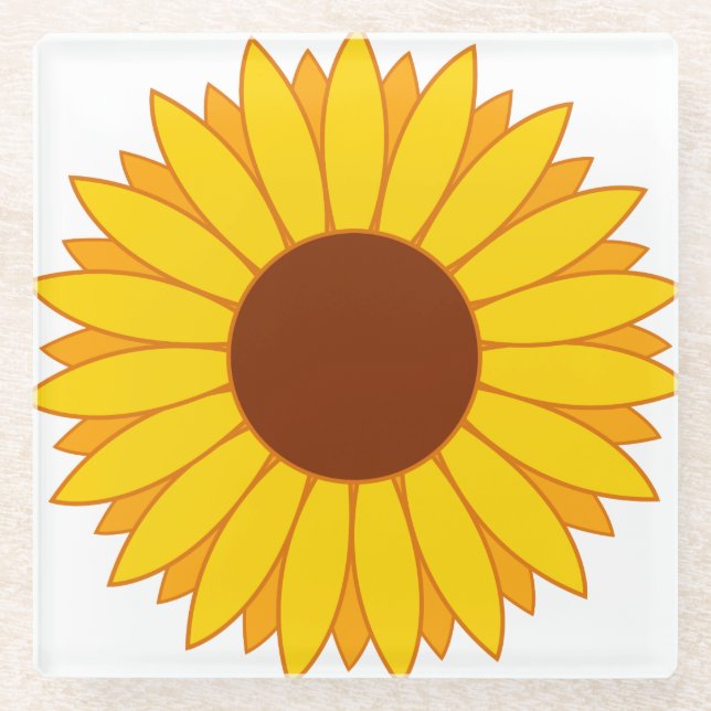 Posavasos De Vidrio Girasol (Anverso)