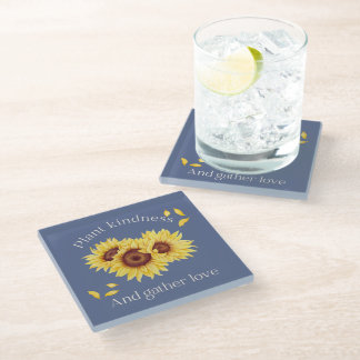 Posavasos De Vidrio Girasol con escayola de cotizaciones