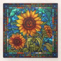 Girasol de vidrio templado Art Nouveau