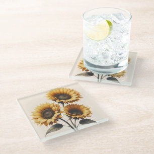 Posavasos De Vidrio Girasol Radiante