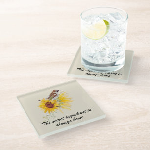 Posavasos De Vidrio Girasoles con escayola de cotizaciones de ingredie