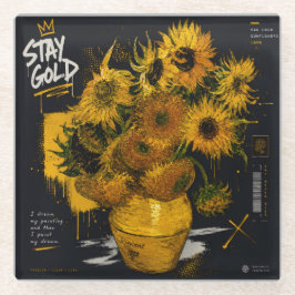 Posavasos De Vidrio Girasoles Dorados | Van Gogh