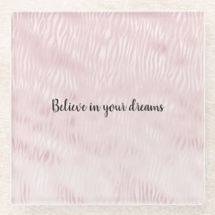Posavasos De Vidrio Girly Glam Rubor Pink Zebra Print