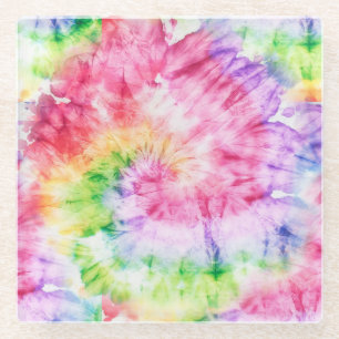Posavasos De Vidrio Giros de verano: Patrón de tinta-tinte Pastel