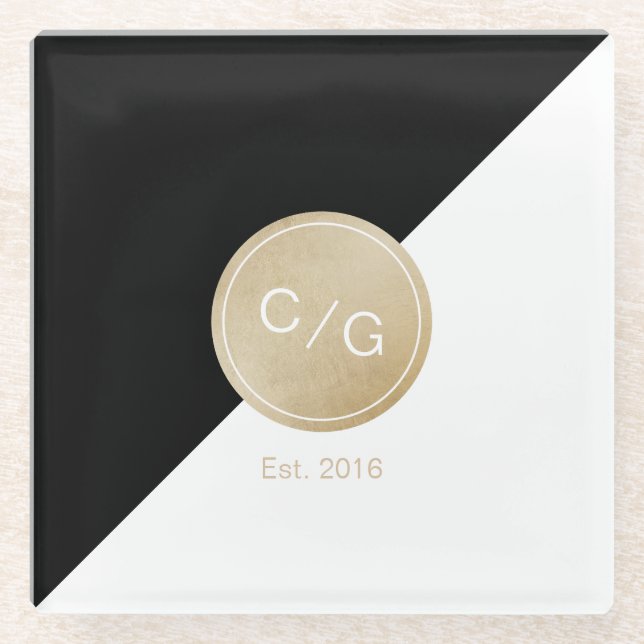 Posavasos De Vidrio Glam blush faux purpurina rosa oro caligrafía amor (Anverso)