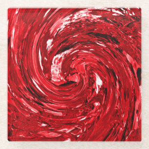 Posavasos De Vidrio Glam negrita Red Glass Bebe Coasters Glam