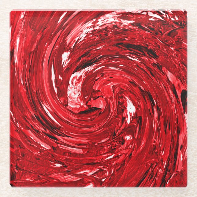 Posavasos De Vidrio Glam negrita Red Glass Bebe Coasters Glam (Anverso)
