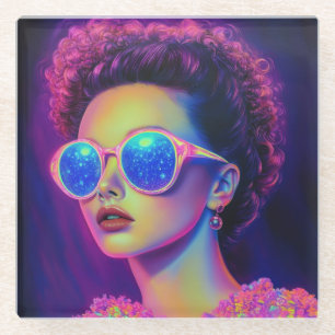 Posavasos De Vidrio Glamour Neon Galaxy