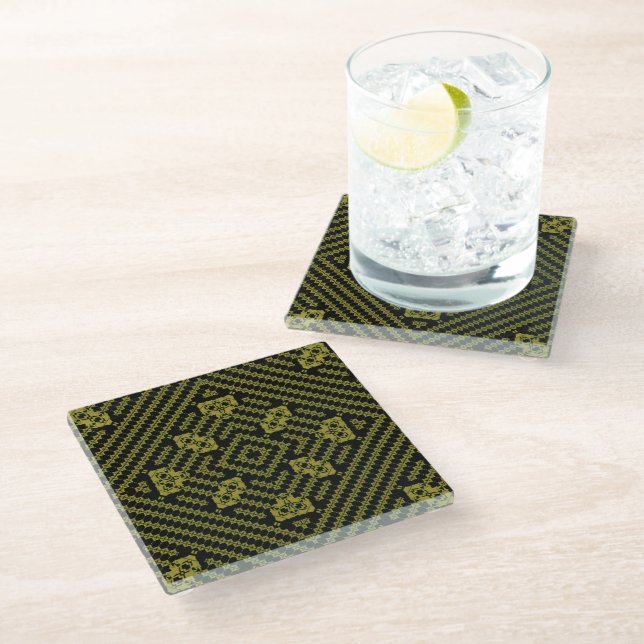 Posavasos De Vidrio Glass Coaster (Angular)