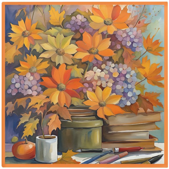 Posavasos De Vidrio Glass COASTER - Golden Shades of Orange & Violet (Subido por el creador)